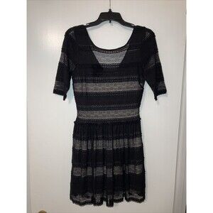 BCBGMAXAZRIA BLK LACE DRESS SZ S FLIRTY ROMANTIC PUNK GOTH PARTY FAIRY BOHO BCBG